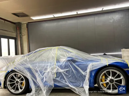 포르쉐 911(991 MK1) 카레라 GT3 센터락 휠 잘못된 도색 박리 후 블랙유광 휠도색 + 블루 캘리퍼 도색 / 용인 처인구