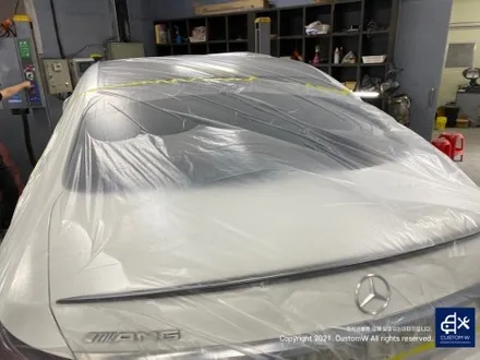 벤츠 E53 AMG 무광 블랙 실버 투톤 휠 도색 + 카본 세라믹 골드 캘리퍼 도색 / 용인 처인구