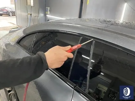 벤츠 CLS53 AMG 휠 상처 수리 후, 블랙 + 실버 투톤 휠도색 그리고  레드 캘리퍼 도색 작업까지_! (FEAT. 비 오는 날에도 작업 이상무_!!) / 용인 처인구