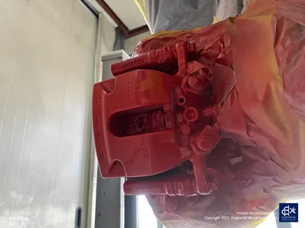 벤츠 GLE53 AMG 잘 못된 휠수리 박리 제거 후, 블랙유광 휠도색 + 레드 캘리퍼 도색 / 용인 처인구