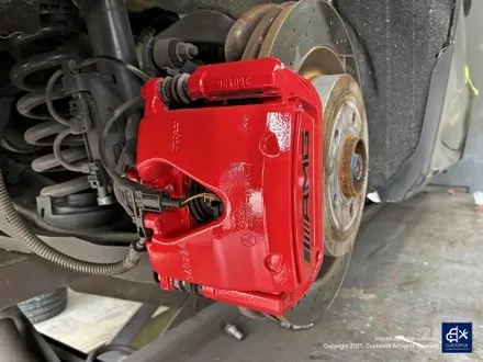 벤츠 C63 AMG 쿠페 휠수리 후 무광블랙 휠도색 + 레드 캘리퍼 도색 / 용인 처인구