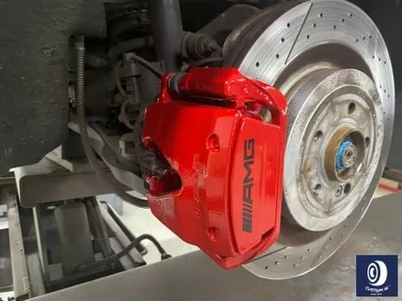 벤츠 C63AMG 하이그로시 블랙(검정 유광) 휠도색 + 레드 캘리퍼 도색 / 용인 처인구