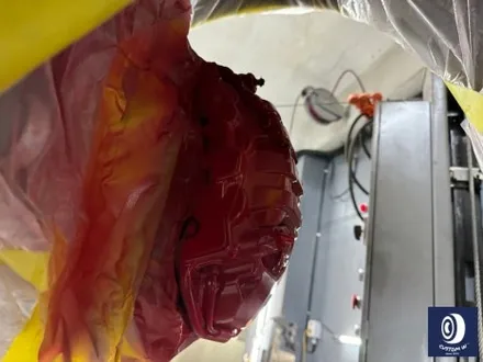 포르쉐 카이엔 20인치 스파이더 휠 상처 수리 후, 블랙 유광 휠도색 + 변색되고 노후된 캘리퍼 깔끔하게 레드 컬러로 도색_! / 용인 처인구