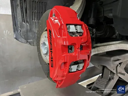 벤츠 GLE53 AMG 잘 못된 휠수리 박리 제거 후, 블랙유광 휠도색 + 레드 캘리퍼 도색 / 용인 처인구