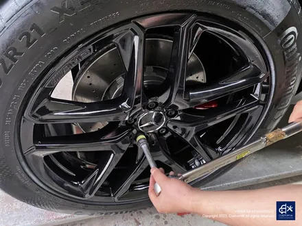 벤츠 GLE53 AMG 블랙유광 휠도색 + 레드 캘리퍼 도색 / 용인 처인구