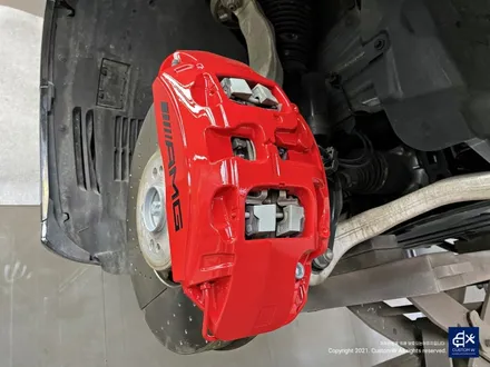 벤츠 GLE53 AMG 잘 못된 휠수리 박리 제거 후, 블랙유광 휠도색 + 레드 캘리퍼 도색 / 용인 처인구