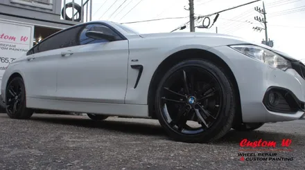 BMW 420D 그란쿠페 차량을 더욱 스포티하게! 블랙유광 휠도색과 블루 캘리퍼도색. / 용인 처인구