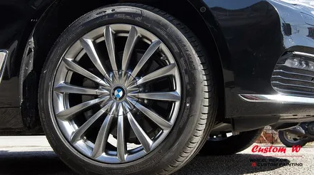 신형 BMW 7시리즈 740LD 휠 상처수리 후 고스트크롬 휠도색. / 용인 처인구