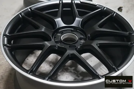 벤츠 S63 AMG 카브리올레 무광 블랙 실버 투톤 휠도색. / 용인 처인구