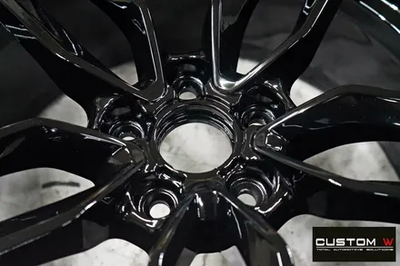 벤츠 S350D 블랙유광 휠도색 + 골드 캘리퍼 도색 / 용인 처인구