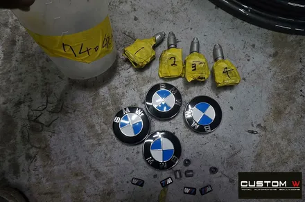 BMW G12 740Li 휠 상처 수리 후 건메탈 휠도색 + 블루 캘리퍼 도색 / 용인 처인구