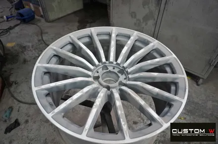 벤츠 GT43 AMG 블랙실버 유광 투톤 휠도색 + 카본 세라믹 골드 캘리퍼 도색 / 용인 처인구