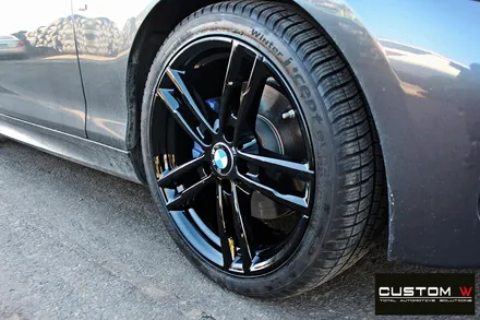 BMW 118d 휠 상처 수리 후 블랙유광 휠도색 / 용인 처인구
