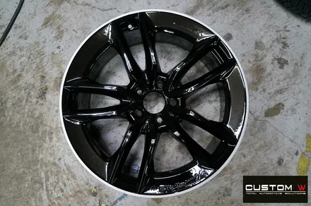 벤츠 E53 AMG 블랙 실버 투톤 유광 휠도색 + 레드 캘리퍼 도색 / 용인 처인구