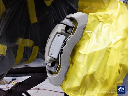 재규어 XJL 박리 후 블랙유광 휠도색 + 레드 캘리퍼도색 / 용인 처인구