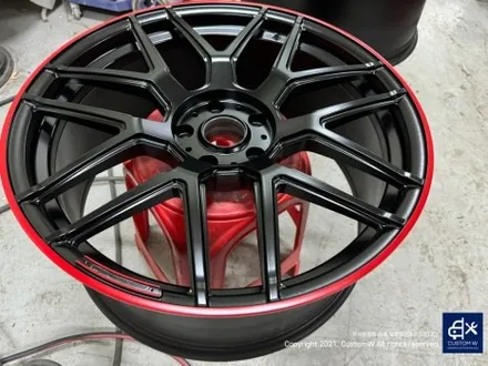 벤츠 G바겐 G63 AMG 22인치 에디션  휠 무광 블랙 레드 투톤 휠 상처 수리 후, 복원 도색 / 용인 처인구