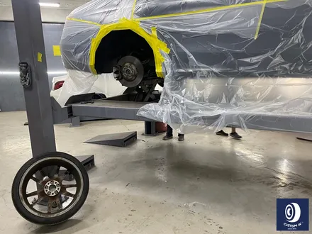 벤츠 W213 E43 AMG 휠 상처 수리 후 사틴 블랙 (무광 검정 / 매트 블랙) 휠 복원 도색 + 카본 세라믹 골드 캘리퍼 도색 / 용인 처인구