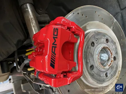 벤츠 A45 AMG BBS CIR 블랙 실버 투톤 유광 휠도색 + 레드 캘리퍼 도색 / 용인 처인구
