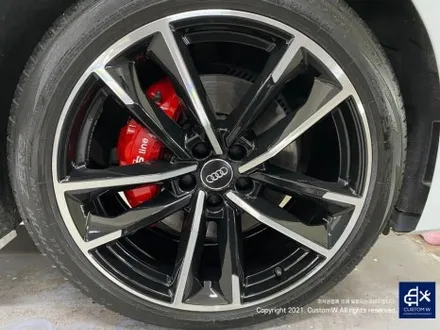 아우디 A7 50TDI 20인치 휠 상처 수리 후, 다이아몬드 커팅 가공을 이용한 블랙 폴리시 휠 커스텀 도색 작업 그리고 레드 캘리퍼 도색 작업까지_! / 용인 처인구