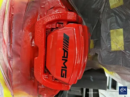 벤츠 GT43 AMG 잘못된 기존 도색 이력 박리후 블랙 실버 투톤 유광 휠도색 + 레드 캘리퍼 도색 / 용인 처인구