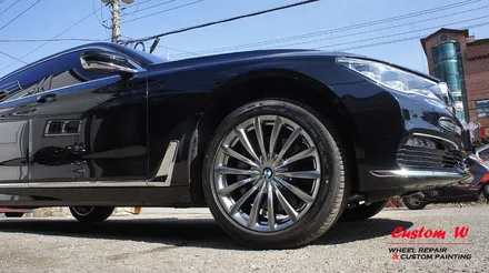 신형 BMW 7시리즈 740LD 휠 상처수리 후 고스트크롬 휠도색. / 용인 처인구