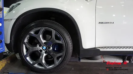 BMW X6 20인치 Y스포크 휠수리 후 고스트크롬 휠도색. / 용인 처인구