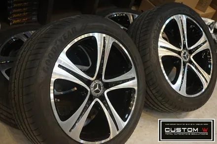 커스텀W에서 벤츠 W213 E220d 기본 실버 휠을 다이아몬드컷팅 휠수리로 블랙폴리시 휠로 만들다. / 용인 처인구