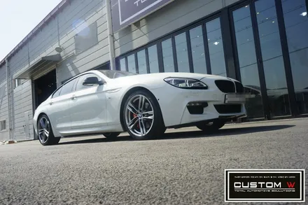 BMW 6시리즈 휠 상처수리후 고스트크롬 휠도색 M퍼포먼스 오렌지컬러 캘리퍼도색. / 용인 처인구