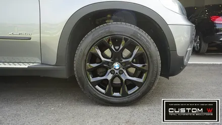 BMW X5 휠 상처수리 후 블랙유광 휠도색. / 용인 처인구