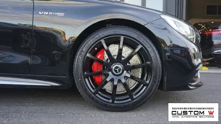 벤츠 C217 S63AMG 쿠페 더욱 강력한 퍼포먼스 스타일링을 위한 블랙유광 휠도색, 레드 캘리퍼도색. / 용인 처인구