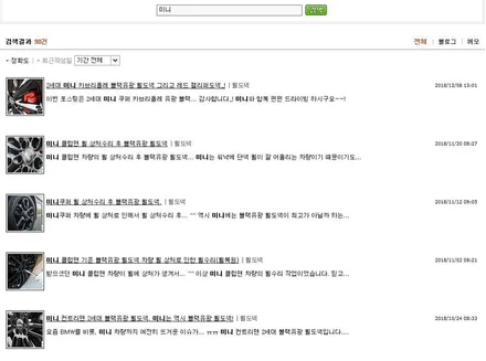 미니 쿠퍼 SD 2세대.!! 휠상처 수리후, 블랙유광 휠도색 역시 미니는 블랙이 진리.!! / 용인 처인구