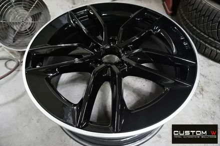 벤츠 E53 AMG  블랙 실버 유광 투톤 휠도색 + 레드 캘리퍼 도색 / 용인 처인구
