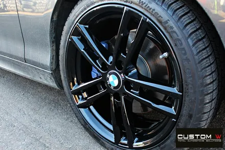 BMW 118d 휠 상처 수리 후 블랙유광 휠도색 / 용인 처인구