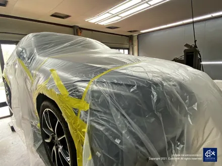 벤츠 GLC43 AMG 휠수리 후 블랙유광 휠도색 + 카본 세라믹 골드 캘리퍼 도색 / 용인 처인구