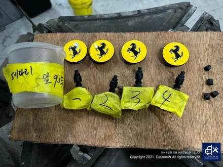 확 달라진 느낌_! 페라리 F8 트리뷰토 로즈 골드 휠 도색 / Ferrari F8 tributo 각도에 따라 달라 보이는 매력적인 컬러! 사진으로 실물표현 불가. 실물 승부 컬러 / 용인 처인구