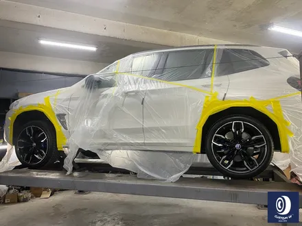 BMW X3 M40i 718M 21인치 휠 상처 수리 후, 블랙 유광 휠도색 + 레드 캘리퍼 도색 / 용인 처인구