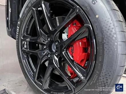 벤츠 GLE53 AMG 블랙 유광 휠도색 + 레드 캘리퍼 도색 / 용인 처인구