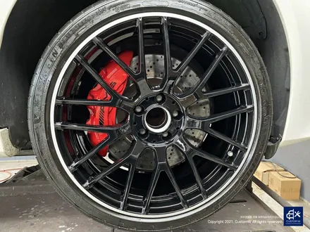 벤츠 C63 AMG 블랙 실버 투톤 유광 휠도색 + 레드 캘리퍼 도색 / 용인 처인구