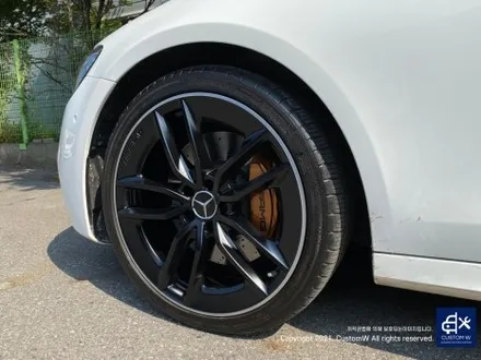 벤츠 E53 AMG 무광 블랙 실버 투톤 휠 도색 + 카본 세라믹 골드 캘리퍼 도색 / 용인 처인구