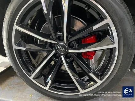 아우디 A7 50TDI 20인치 휠 상처 수리 후, 다이아몬드 커팅 가공을 이용한 블랙 폴리시 휠 커스텀 도색 작업 그리고 레드 캘리퍼 도색 작업까지_! / 용인 처인구