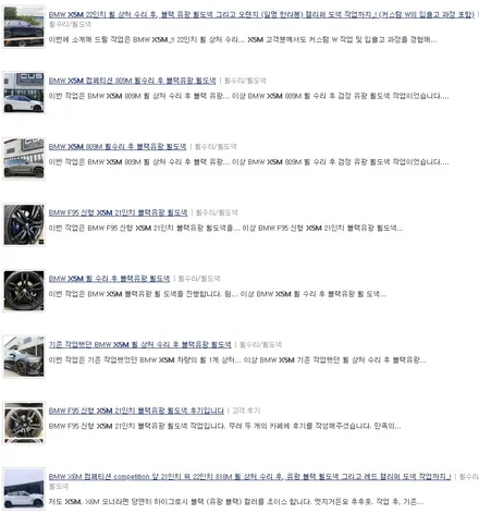 BMW X6M 818M 블랙 유광 휠도색 + 레드 캘리퍼 도색_! / 용인 처인구