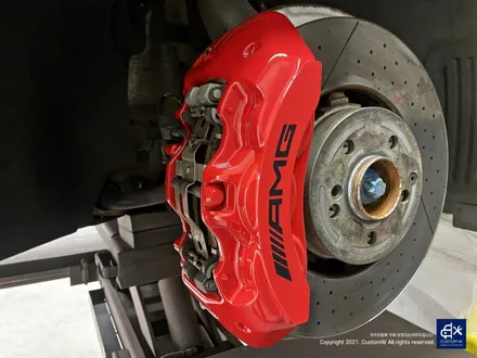벤츠 GT43 AMG 잘못된 기존 도색 이력 박리후 블랙 실버 투톤 유광 휠도색 + 레드 캘리퍼 도색 / 용인 처인구