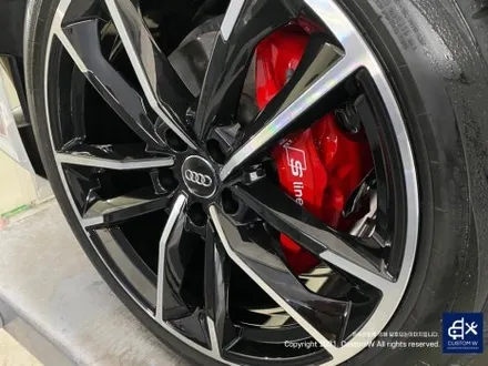 아우디 A7 50TDI 20인치 휠 상처 수리 후, 다이아몬드 커팅 가공을 이용한 블랙 폴리시 휠 커스텀 도색 작업 그리고 레드 캘리퍼 도색 작업까지_! / 용인 처인구