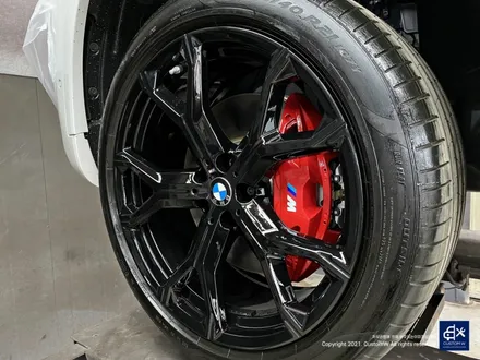 BMW X6 40i 신차 741M 블랙유광 휠도색 + 레드 캘리퍼 도색 / 용인 처인구