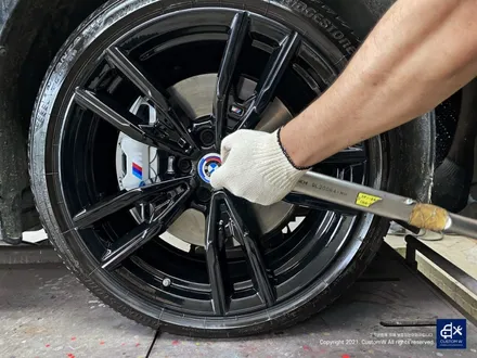 BMW G20 M340i 블랙유광 휠도색 + 실버 캘리퍼 도색 / 용인 처인구