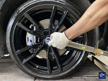 BMW G20 M340i 블랙유광 휠도색 + 실버 캘리퍼 도색 / 용인 처인구