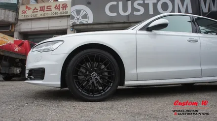 [커스텀W]아우디 A6 40TDI 19인치 휠 블랙유광 휠도색. / 용인 처인구