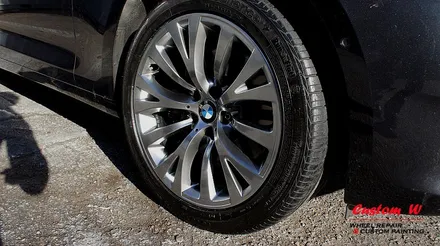 BMW 5GT 안타까운 사연의 휠을 고스트크롬으로 휠도색, 블랙 캘리퍼도색. / 용인 처인구