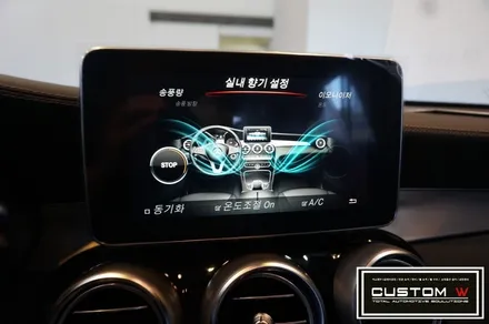 메르세데스 벤츠 GLC 220d 쿠페 신차 에어발란스,이오나이저 에어품질패키지, 부메스터 전동트위터 및 미드커버 교체. / 용인 처인구