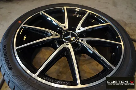 벤츠 A45AMG 상처난 다이아몬드 컷팅 휠 수리 후, 블랙 폴리시 휠로 만들었습니다. / 용인 처인구
